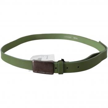 Costume National Green Leather Silver Buckle Waist Men Belt - 100 cm / 40 Inches