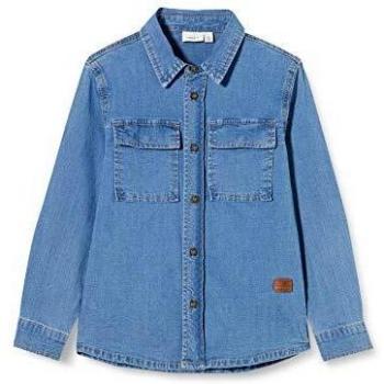 NAME IT Nkmaken LS 1326 Dnm Shirt Camisa, Light Blue Denim, 134-140 para Niños