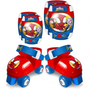Conjunto de Patines Ajustables Spidey Stamp con Protecciones y Rodilleras