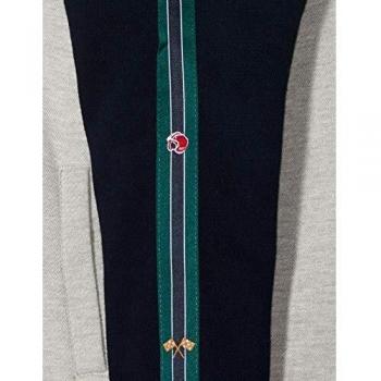 IKKS Junior Cardigan Capuche Zippe Ml Navy Avec Bandes Cotes Chaqueta Punto, Gris