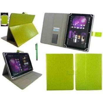 Emartbuy® Vexia Zippers Tab 10i Tablet 10.1 Pulgada Universal Range Verde Ángulo Múltiples Executive Folio Funda Carcasa Wallet Case Cover Con Tarjeta de Slots + Verde Lápiz Óptico