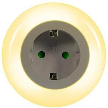 Emotionlite LED Enchufe de Luz Nocturna con Sensor de Crepúsculo.Iluminación Ambiental 0.6W 3 Colores