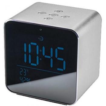DBT-305G Altavoz Bluetooth con Reloj - Color Gris Metalizado