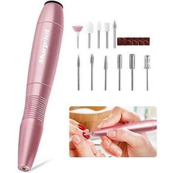 Torno de Uñas Profesional de 20000 RPM, morpilot Kit Taladro del Clavo 11 en 1 Máquina Electrónica de Manicura y Pedicura para Hogar y Salón