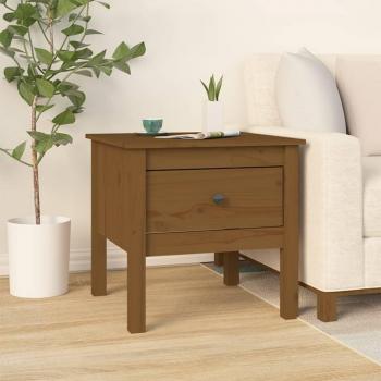 Mesa auxiliar de madera maciza de pino 50x50x49 cm en color Natural, Blanco, Gris y Marrón Miel