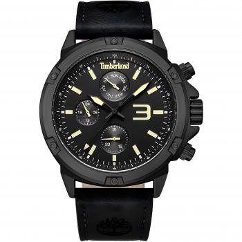 Timberland Men's Black Leather Quartz Watch (Ø 46 mm)
