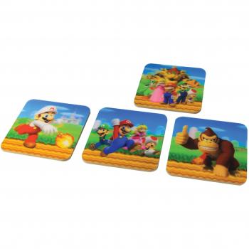 Paladone Posavasos Mario Bros con Movimiento 3D, Corcho, Multicolor, 8x8x1 cm