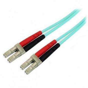 StarTech.com 10m (30ft) LC/UPC to LC/UPC OM3 Multimode Fiber Optic Cable Full Duplex 50/125m Zipcord Fiber Cable 100G Low Insertion Loss LSZH Fiber Jumper Cord