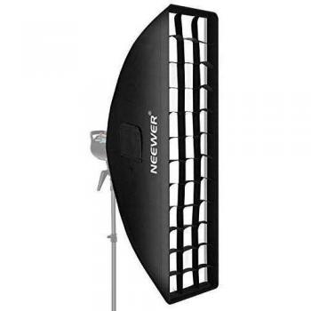 Neewer - Caja de luz Difusor Reflector con cuadrícula para cámara réflex digital de Flash, 35X160 cm / 13.8 x 63