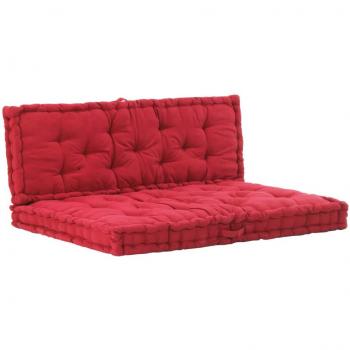 Cojines para muebles de palés 2 unidades algodón burdeos