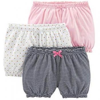 Simple Joys by Carter's 3-pack Bloomer Short White/Dot/Pink, 3-6 Months