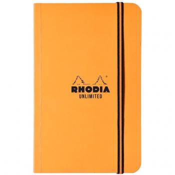 Cuaderno Unlimited - Rhodia 118558C - Líneas horizontales + casilla para título + margen blanco - Naranja - Tamaño compacto 9x14 cm