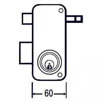 Cerradura sobreponer MCM 2556 AP 60 Izquierda pintada cilindro perfilado