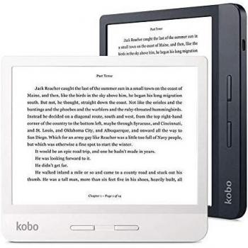 Kobo Libra H2O Ereader, pantalla 7.0 300 PPI E Ink Carta, botones laterales, blanco
