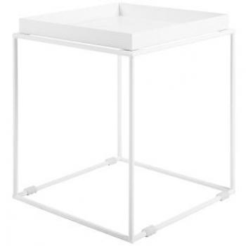 Mesa Auxiliar de Metal Blanco 50 x 40 x 40 cm Estilo Industrial Saxon