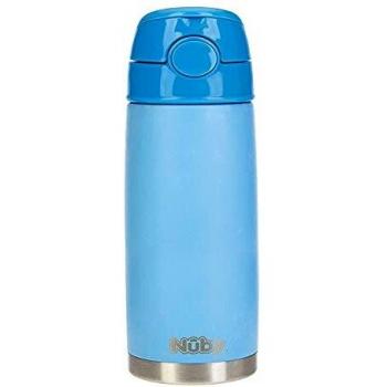 Nuby - Taza termica de acero inoxidable - 420ml - azul - 24m+