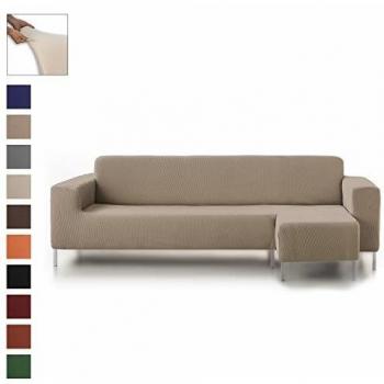 Eiffel Textile Protector Rústica Funda Elástica Brazo, Beige, Chaise Longue Corto Derecha