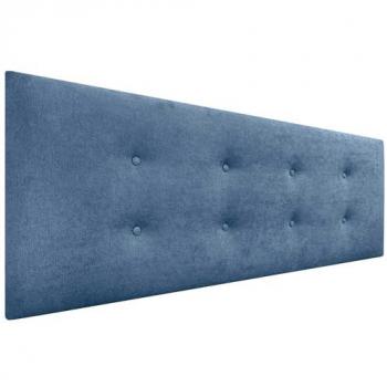 Cabecero Tapizado de Polipiel o Tela Aqualine Pro con 2 Hileras de Botones - Azul (135x50cm, para camas 120/135/140)