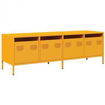 Mueble para TV acero laminado en frío amarillo 135x39x43,5 cm