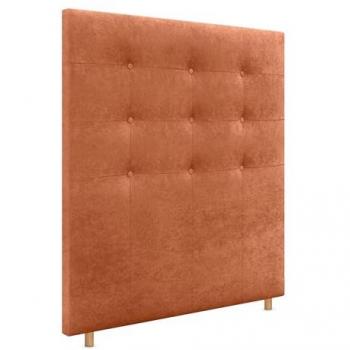 Cabecero Capitoné hasta el Suelo 90x120cm Tapizado en Tela y Polipiel Aqualine Naranja para Cama Dormitorio