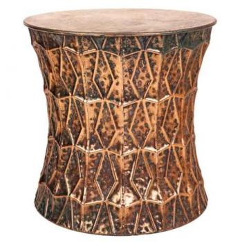 Taburete de metal dorado WANDERLUST DECO 35.5x35.5x34h cm