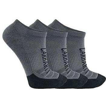 Carhartt Calcetines Cortos Force Logo - Pack de 3 Pares, Peso Medio, Color Negro y Gris, Talla L para Hombre