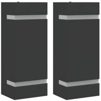 Apliques de exterior 2 unidades acero inoxidable negro, luz de pared exterior, lámpara de pared de jardín
