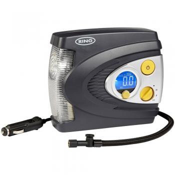 Ring RAC635 Compresor de Aire Digital Preconfigurado con Caja, Adaptador y Luz LED
