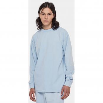 Urban Classics Heavy Boxy Acid Wash Long Sleeve Shirt - Baltic Blue