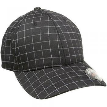 Flexfit Mütze Square Check Cap - Gorra de náutica, Color Negro/Blanco, Talla DE: S/M