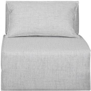 Sillón cama de 1 plaza de tela gris claro VICTOR