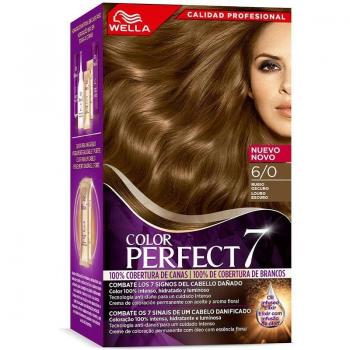 Wella Color Perfect 7 Tinte Permanente Kit 100% Cobertura de Canas Nº 6/0 Rubio Oscuro