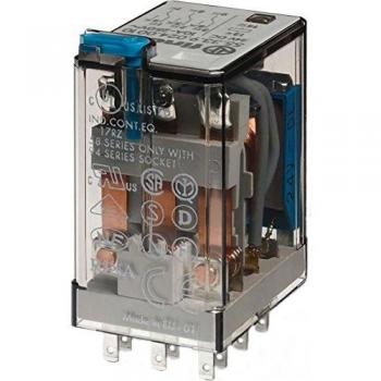 Finder 55.33.9.024.0010 - Switching relay DC 24V 10A, Relay with plug-in terminals, 3 CO (Change Over), Miniature Relay, Power consumption: 1 W, Color: Blue