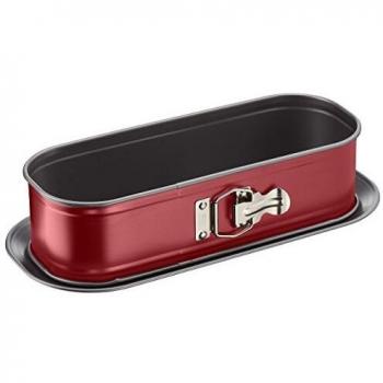 Tefal Delibake J1640314 - Molde de repostería 30x11 cm, Forma Rectangular Desmontable y con Gran Fondo, Revestimiento Antiadherente, fácil desmonte, de Acero al Carbono, con Grosor 3/10
