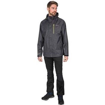 Trespass Chaqueta impermeable Dupree para hombre con capucha extraíble, Hombre, MAJKRAO10002_BKMXL, Negro Marl, XL