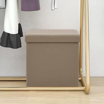 Taburete plegable de PVC con almacenaje capuchino