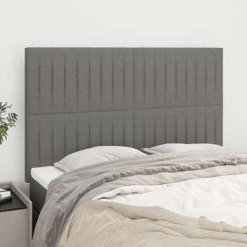 Cabeceros de Tela Gris Oscuro - 4 Unidades 72x5x78/88 cm