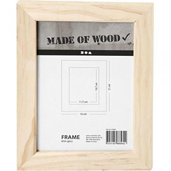 Marco de fotos de madera, 21x16 cm, con soporte para foto 16,7x11,7 cm