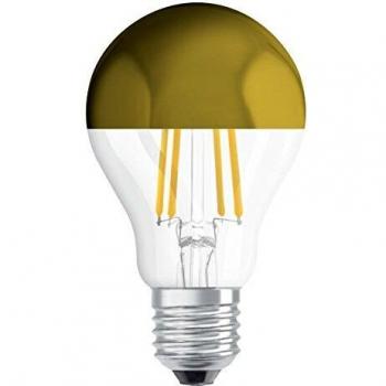 Osram LED Star Classic A 54 Mirror Gold Bombilla, 7 W, Transparente y Dorado