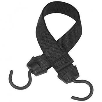Master Lock 3245EURDAT Cuerdas Planas con Ganchos XL, Longitud Ajustable de 0.60 a 1.20 m x 40 mm, Gancho XL Giratorio, óptimo para Sujetar Cargas Pequeñas, Camping, Mudanzas, Negro