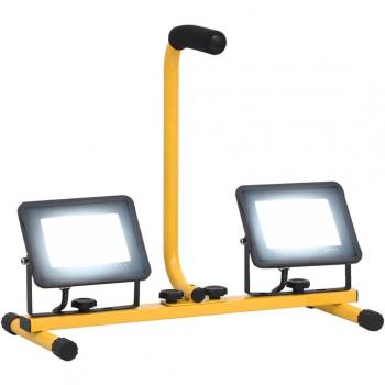 Foco LED con asa 2x30 W blanco frío