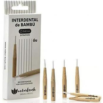 NATURBRUSH Cepillo INTERDENTAL Extra Fino 0,6MM Bambu 6 UDS, Estándar, Único