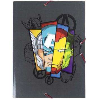 Carpeta Escolar The Avengers A4 Negro con Gomas - Cerdá 24 x 34 x 4 cm