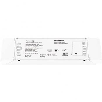 Alimentador Regulable 12V 150W con Botón N.O. y Control Remoto RF 2.4G para Tiras LED