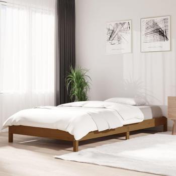 Cama apilable de madera maciza de pino 90x190 cm color miel