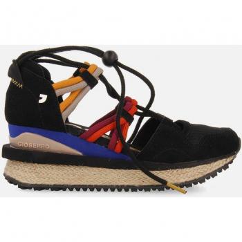Sandalias de cuña deportivas con piso de yute combinadas con cuerdas