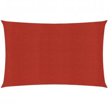 Toldo de vela rojo HDPE 160 g/m² 2,5x4 m