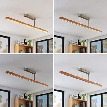 Lámpara de Techo LED Tamlin de Madera de Haya, 140 cm