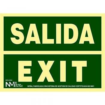 Normaluz RD14104 - Señal Luminiscente Salida Exit Clase B PVC 0,7mm 22,4x30cm con CTE, RIPCI