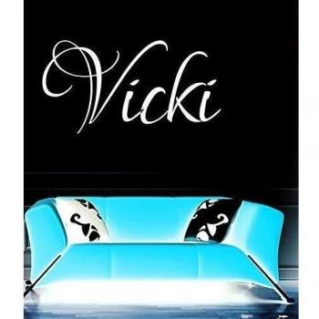 Vicki nombre de niña o Boy nombre habitación nombre pared cita Arte Vinilo Adhesivo